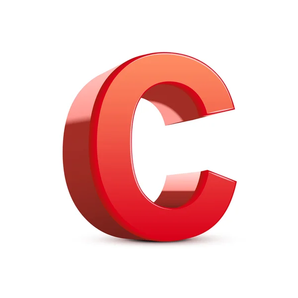 3d red letter C — Stock Vector