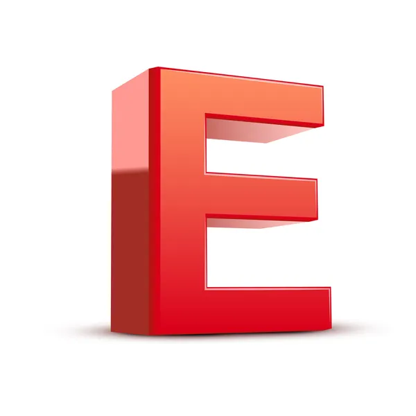 3d roter Buchstabe e e — Stockvektor