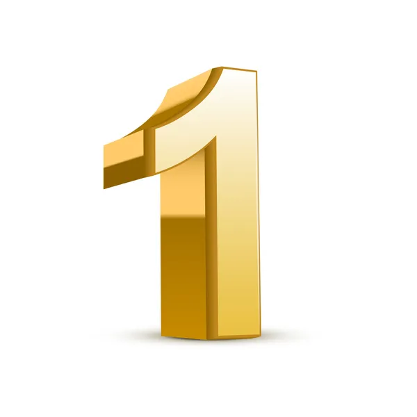3d shiny golden number 1 — Stock Vector