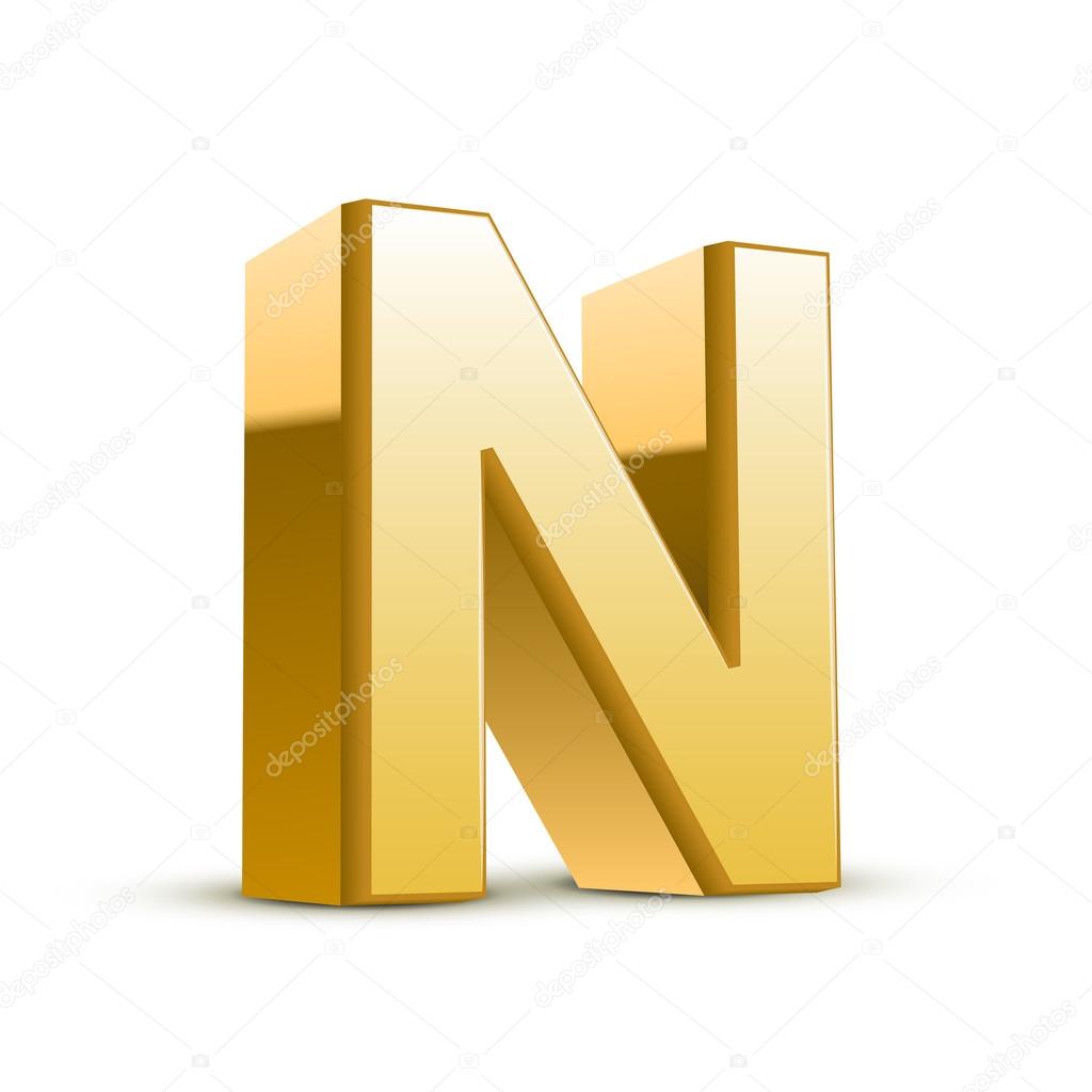 3d Golden Letter N Stock Vector Image By C Kchungtw 41184547