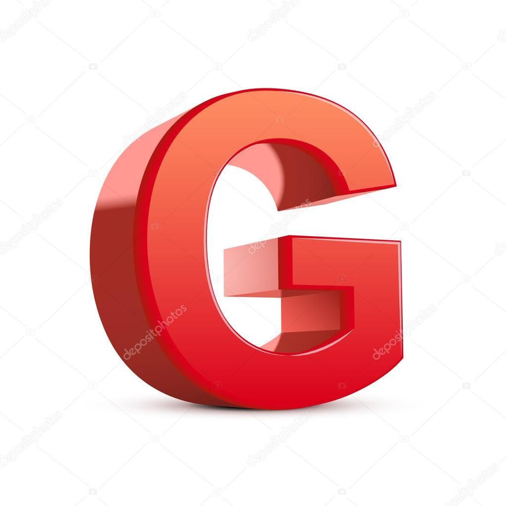 3d red letter G