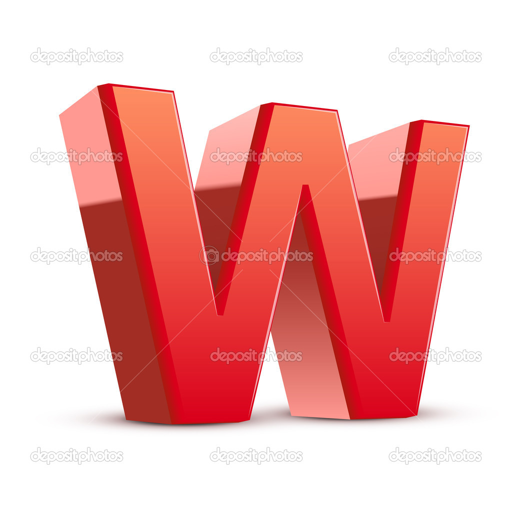 3d red letter W Stock Vector Image by ©kchungtw #41184803