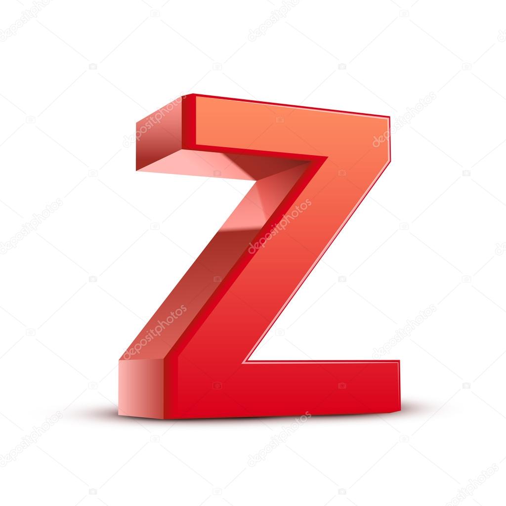 3d red letter Z