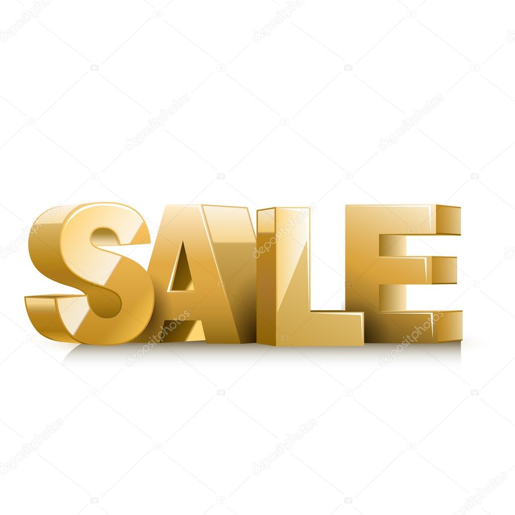 3d golden text sale