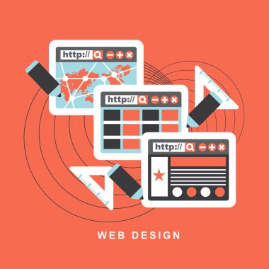 düz tasarım konsepti f web tasarım