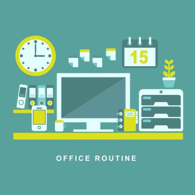 rutin Office düz tasarım konsepti