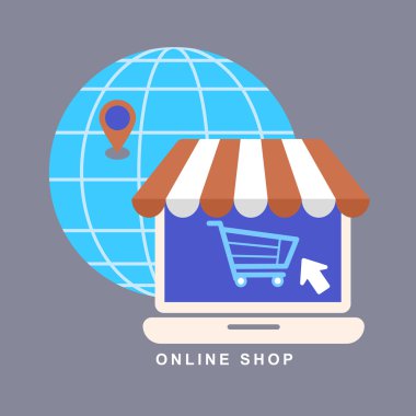 düz tasarım konsepti ile online alışveriş fikirler sembolü ve s simgeleri