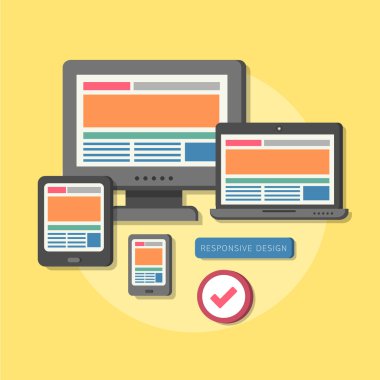 düz tasarım konsepti duyarlı tasarım