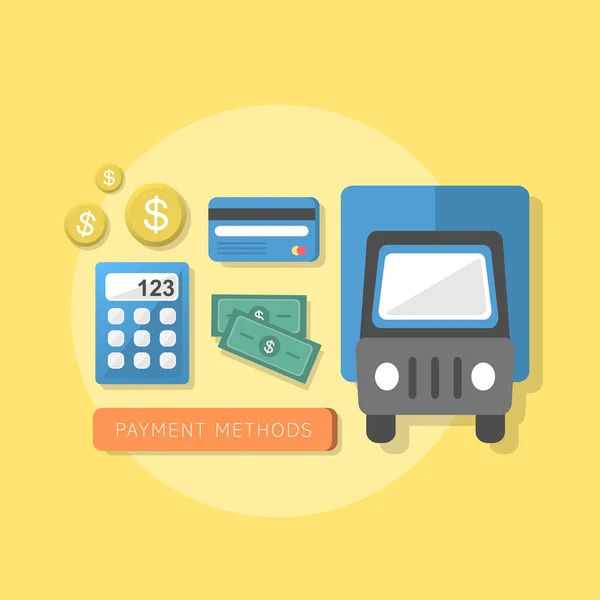 Flat design concept of payment methods — Stock Vector
