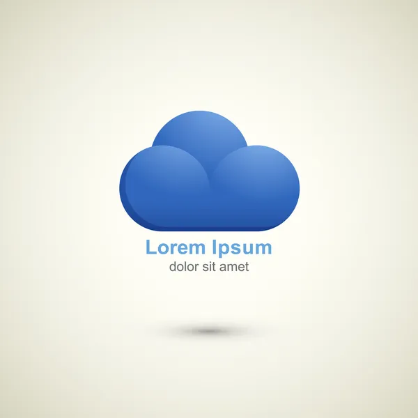 青、雲のロゴのテンプレート — ストックベクタ