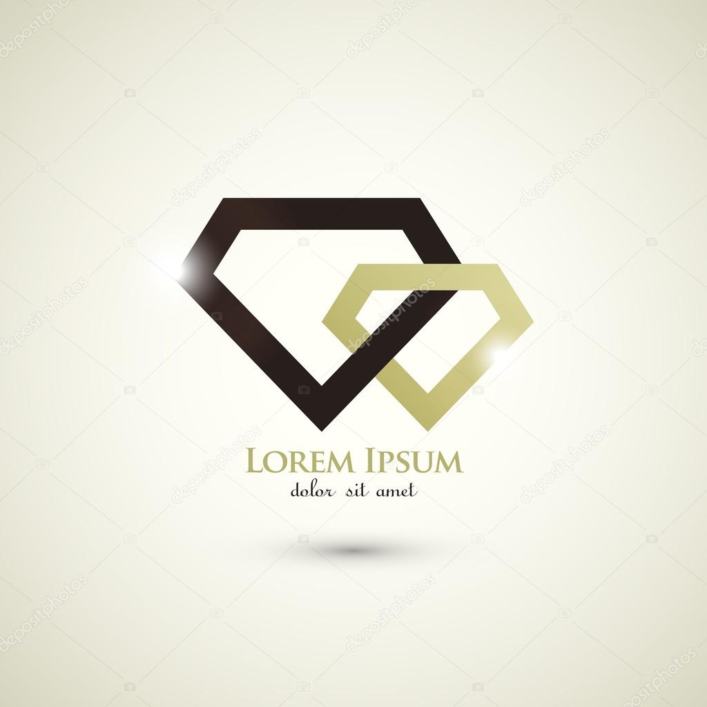 Fashion diamond luxury concept abstract logo template