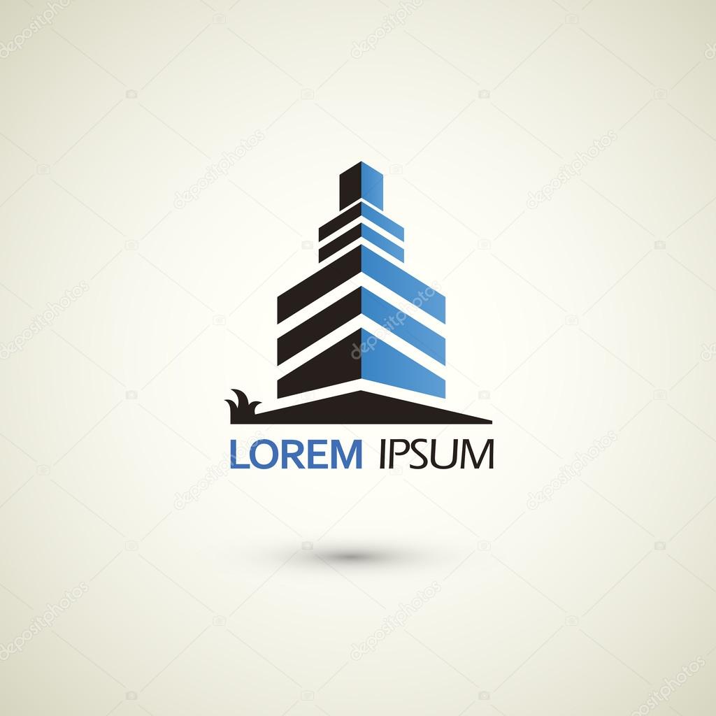Real estate logo template over white background