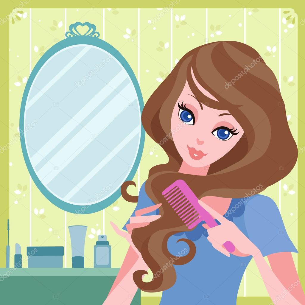 Combing hair Vector Art Stock Images | Depositphotos Combing hair Vector Art Stock Images | Depositphotos