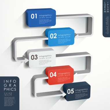 abstract flow chart infographics clipart