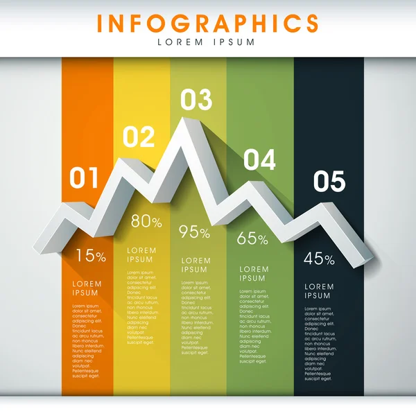 Abstraktes Liniendiagramm Infografik — Stockvektor