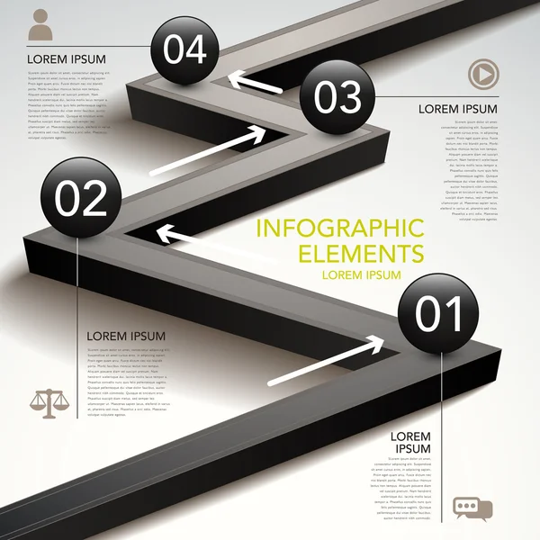 Infografías abstractas del diagrama de flujo — Vector de stock