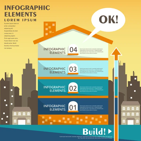 Abstrakte Haus-Infografiken — Stockvektor