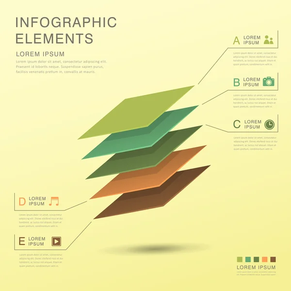 Infografías abstractas de capas — Vector de stock