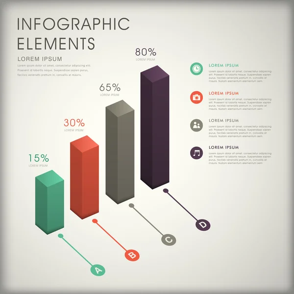 Infografías abstractas del gráfico de barras — Vector de stock
