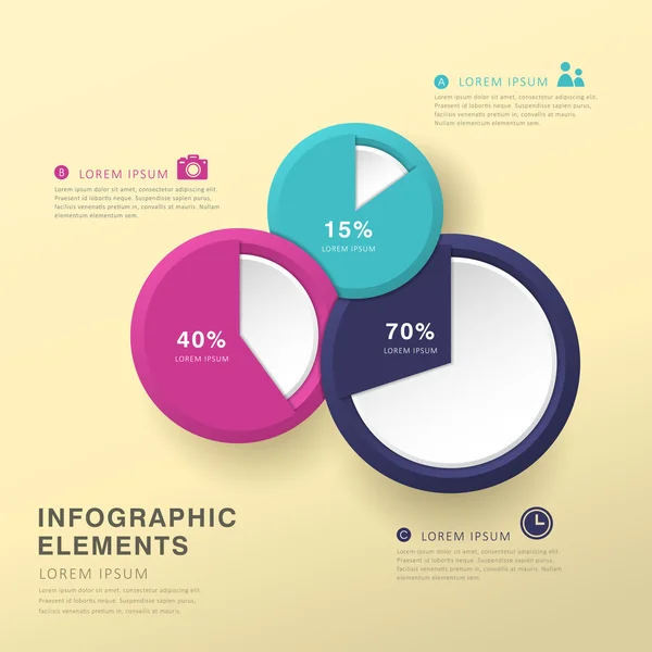 Abstrakte Tortendiagramme Infografiken — Stockvektor