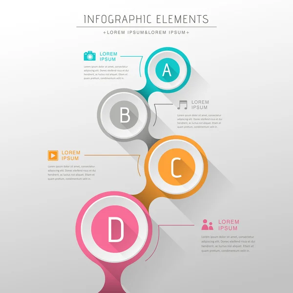 Infografías abstractas del diagrama de flujo — Archivo Imágenes Vectoriales