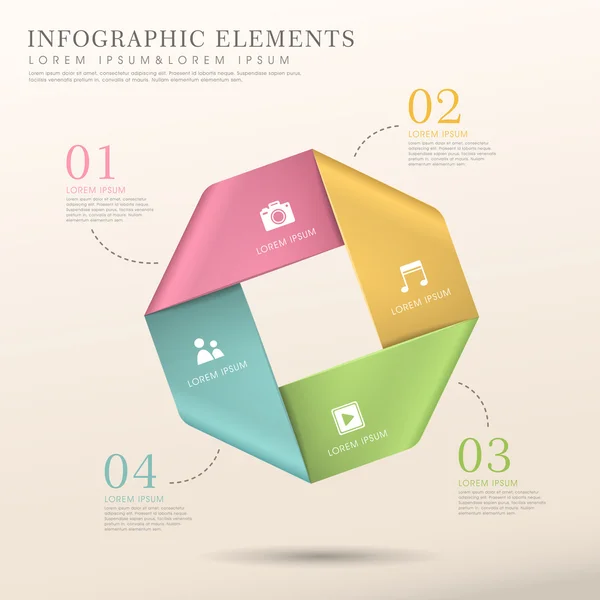 Infográficos de fita abstrata —  Vetores de Stock