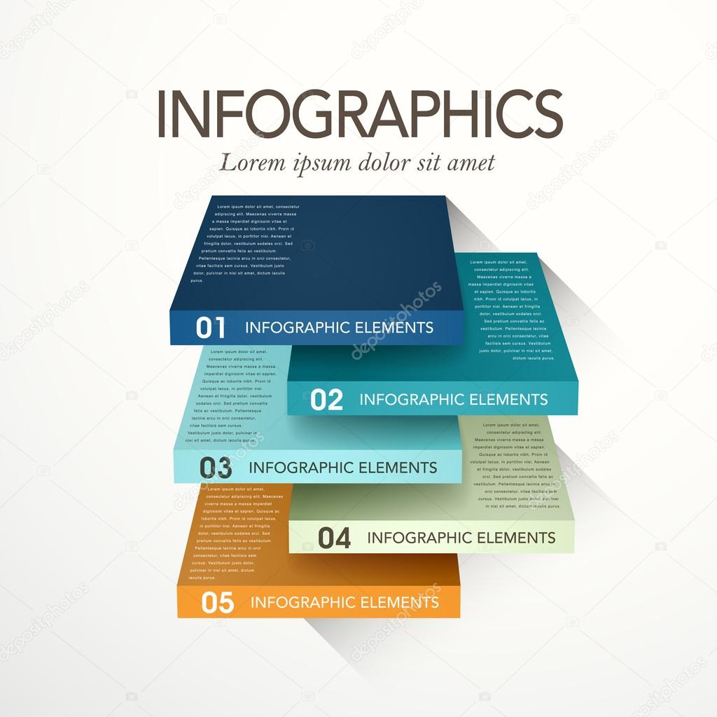 abstract cube infographics