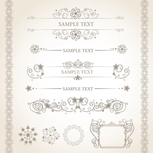 Vintage frame set — Stock Vector