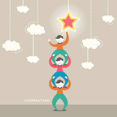 düz tasarım illüstrasyon kavramı işbirliği