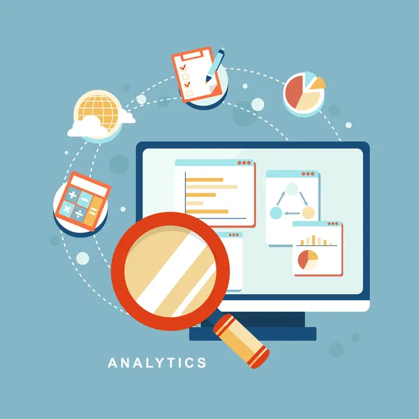 analytics unsurları düz Tasarım Icon set