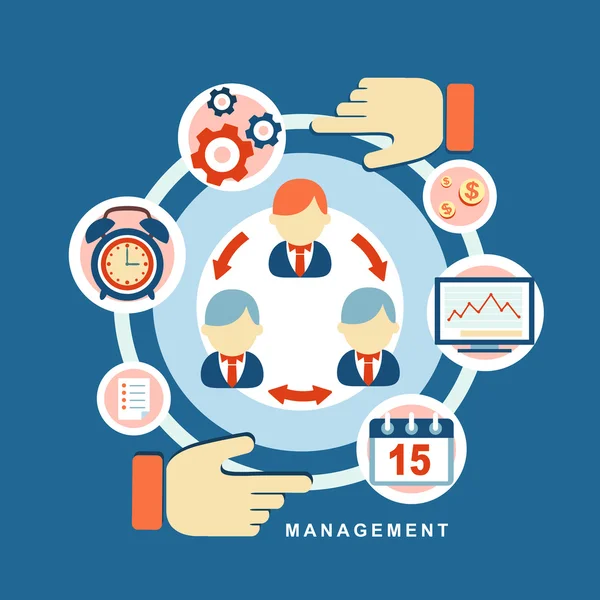 Flat design concept of business management — Stock Vector