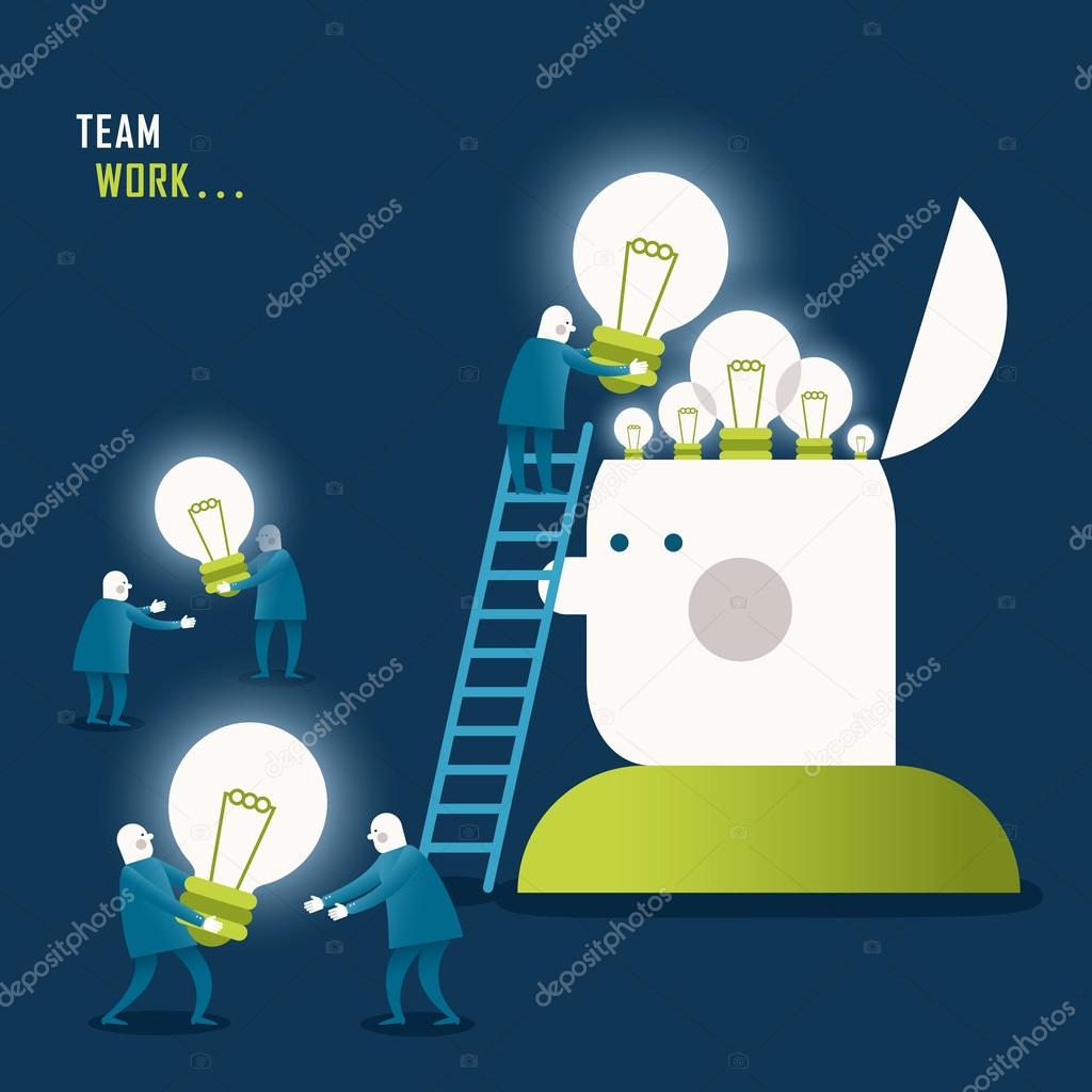 flat design illustration concept of teamwork