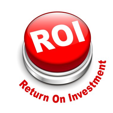 ROI (yatırım dönüş) düğmesi illüstrasyon