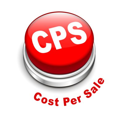 cps maliyet başına Satılık düğmesi illüstrasyon
