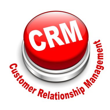 crm (müşteri ilişkileri yönetimi) düğmesi illüstrasyon