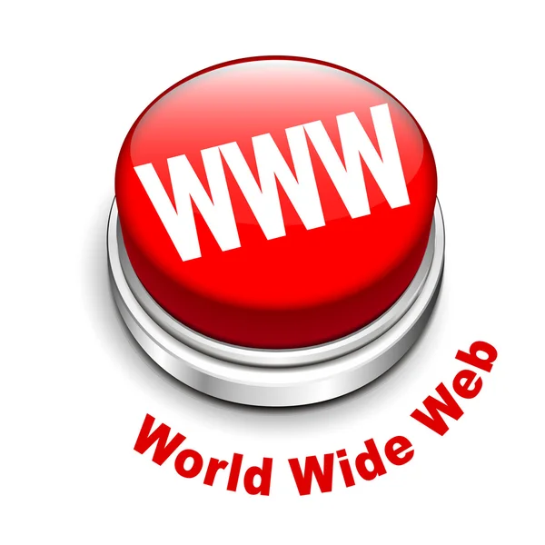 Illustration 3D du bouton WWW (World Wide Web) — Image vectorielle