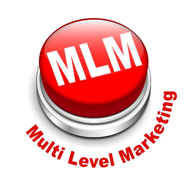 Illustration 3D du bouton MLM (Multi Level Marketing) — Image vectorielle