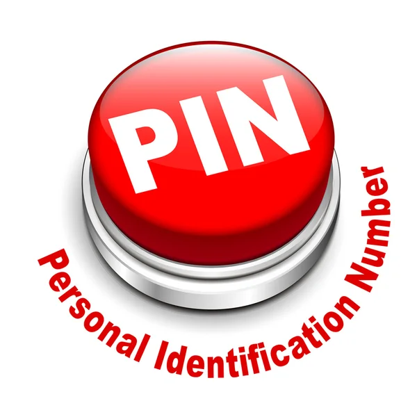 3d illustration of PIN ( Personal identification number) button — Stock Vector