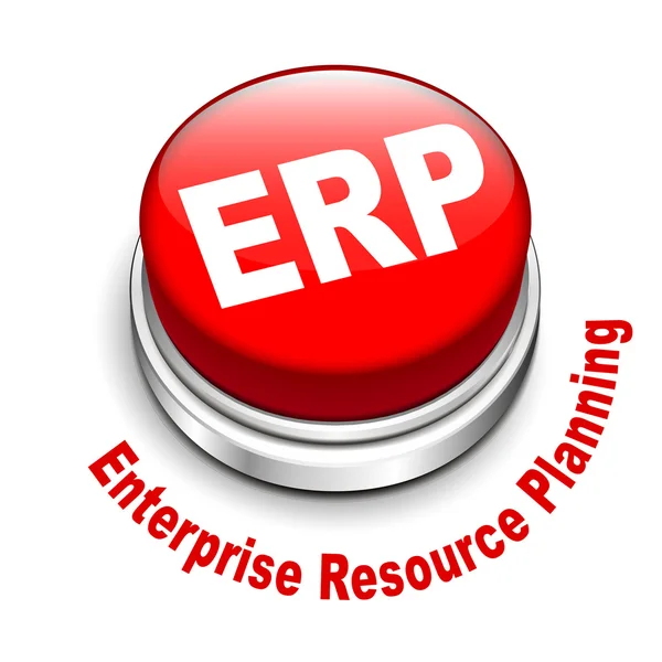 Ilustración 3D de ERP Planificación de recursos empresariales — Archivo Imágenes Vectoriales