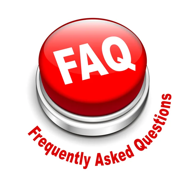 3D-Illustration der FAQ-Taste (häufig gestellte Fragen) — Stockvektor