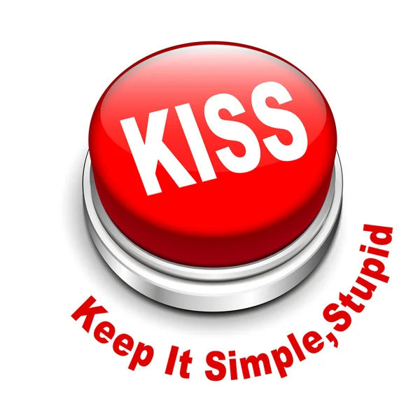 Ilustração 3d de princípio de KISS (Mantenha Simples, estúpido) b — Vetor de Stock