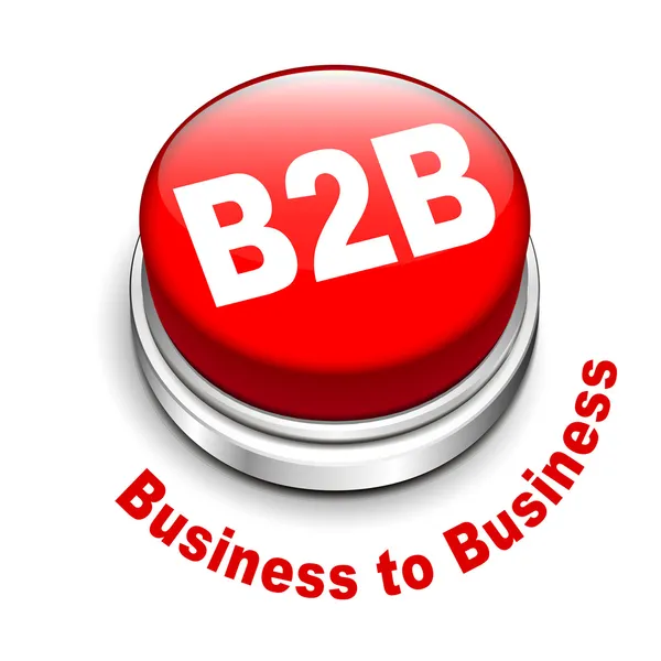 Illustration 3d du bouton b2b (business to business) — Image vectorielle