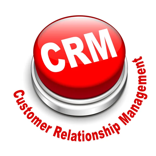 3d illustration of crm (Customer Relationship Management) button — Stock Vector