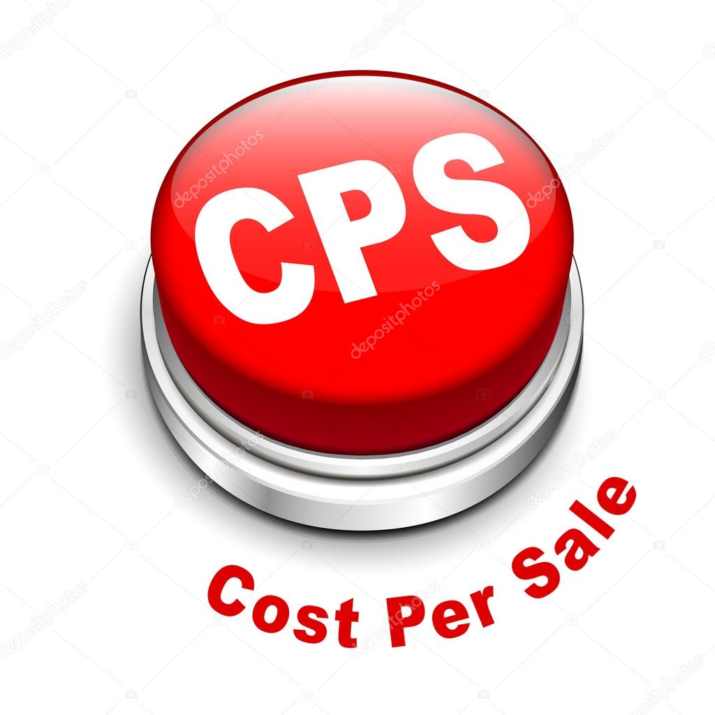 3d illustration of cps cost per sale button