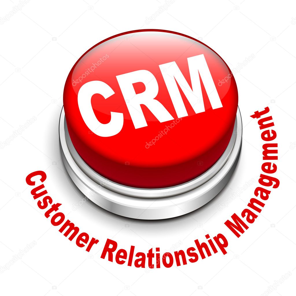3d illustration of crm (Customer Relationship Management) button