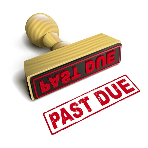 Stamp past due with red text on white — Stock Vector