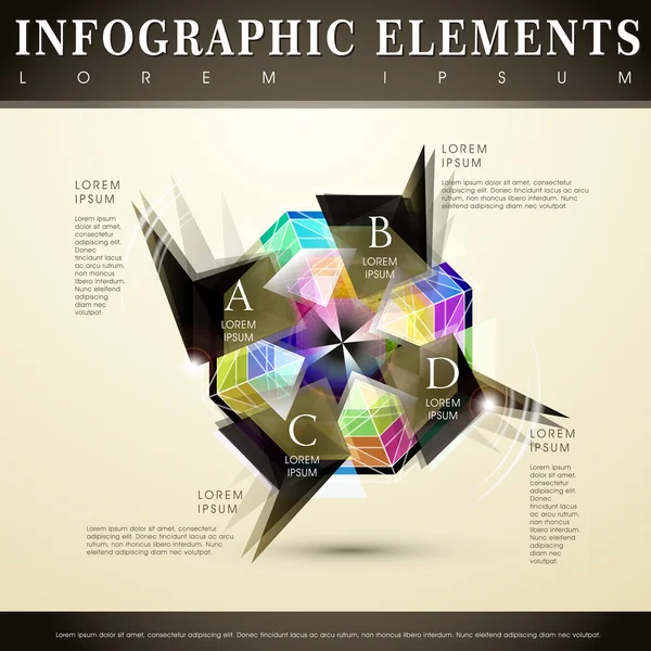 Abstract diamond option infographics — Stock Vector