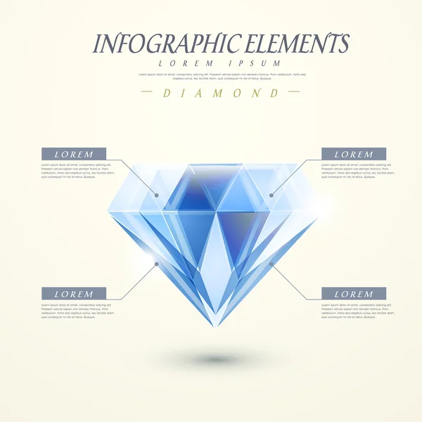 Infografías abstractas de diamantes — Vector de stock