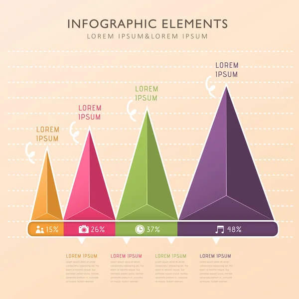 Resumo gráfico pirâmide infográficos — Vetor de Stock