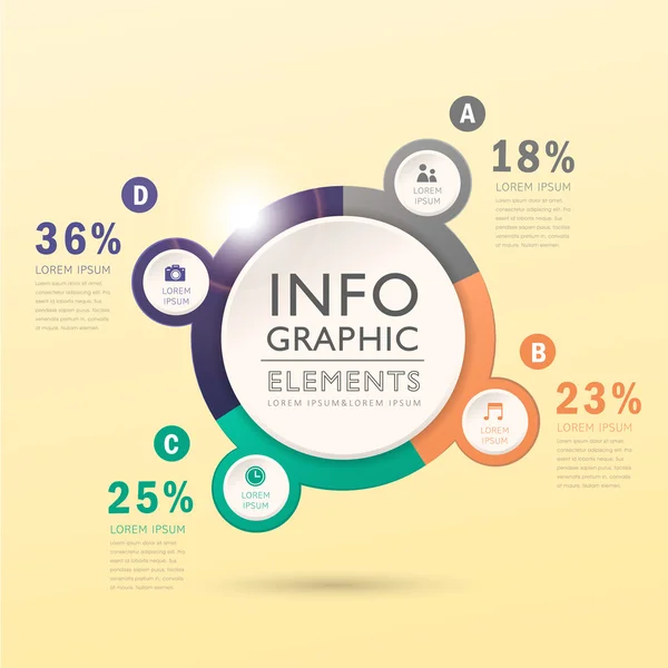 Infografías abstractas del gráfico circular — Archivo Imágenes Vectoriales